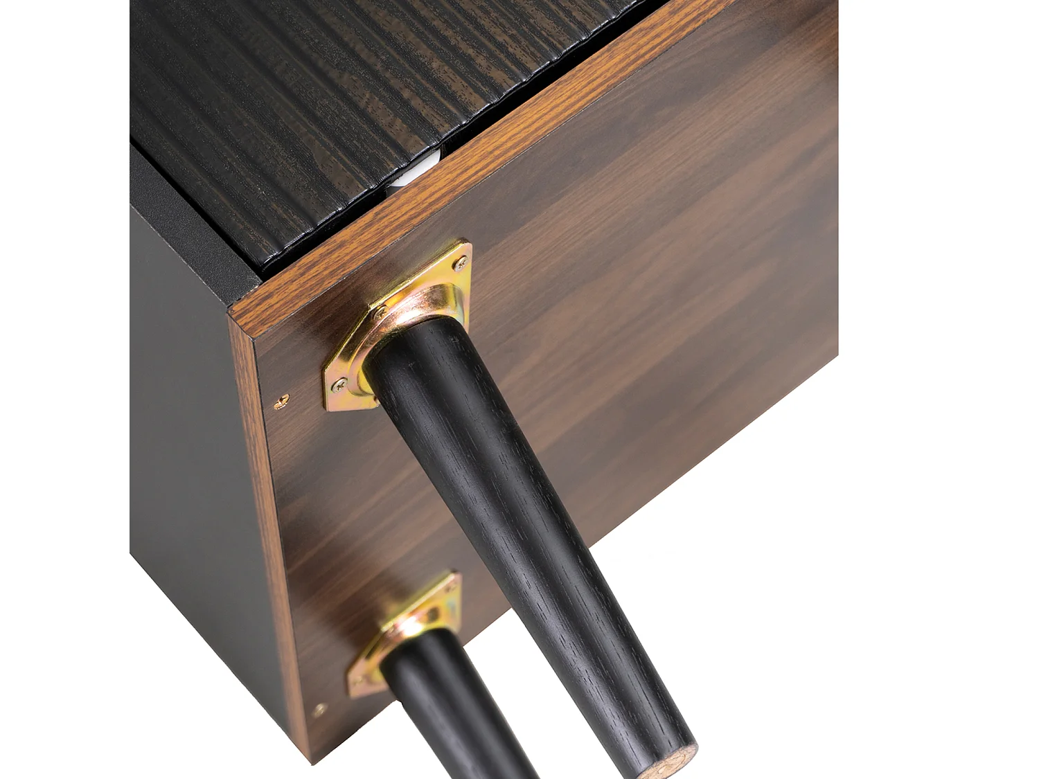 Buffet / casier, noyer et noir, H80 / L117, 5 / T40 cm