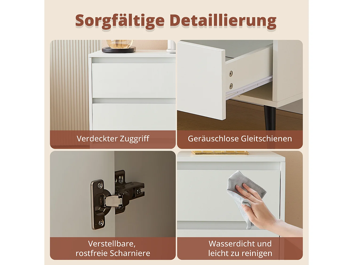 Buffet moderne avec LED, Buffet de salon, Meuble de rangement, Buffet bahut 6 tiroirs 1 porte, 120x40x80 cm, Blanc