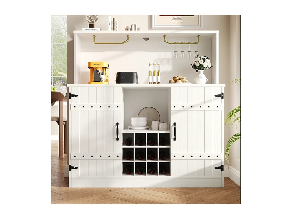 Buffet 2 portes 2 étagères pour salon ou salle à manger | Buffet Rangement | 119.4x40x120 cm | Blanc | Buffet moderne