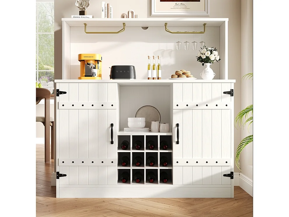 Buffet 2 portes 2 étagères pour salon ou salle à manger | Buffet Rangement | 119.4x40x120 cm | Blanc | Buffet moderne