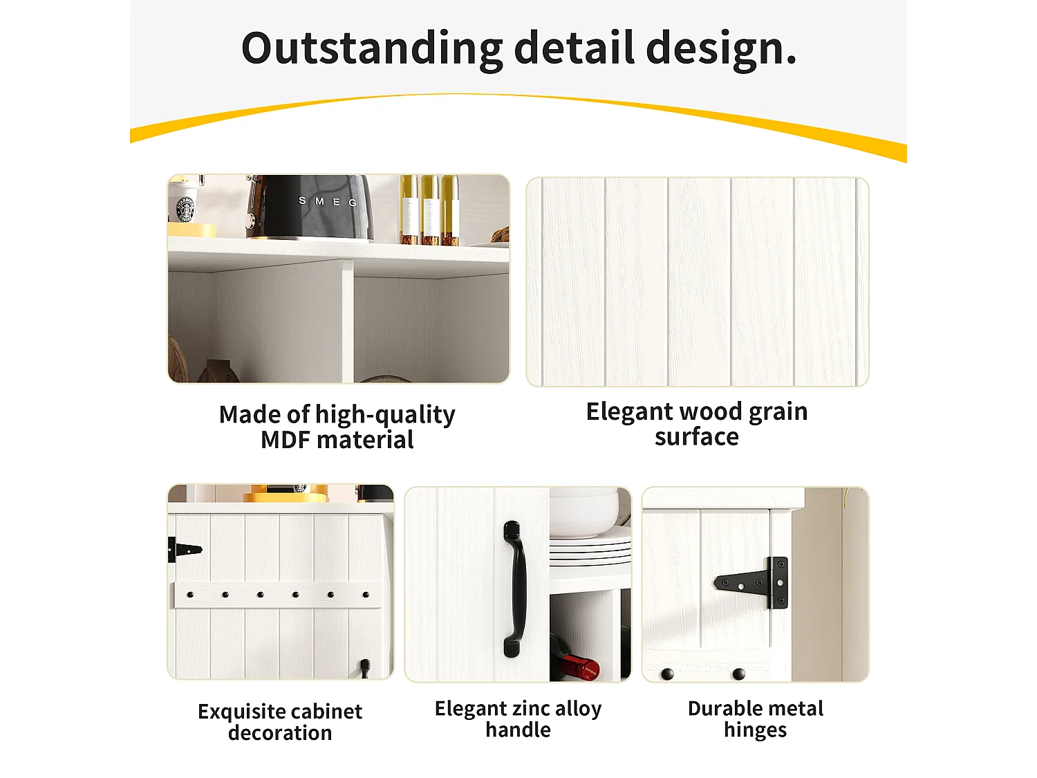 Buffet 2 portes 2 étagères pour salon ou salle à manger | Buffet Rangement | 119.4x40x120 cm | Blanc | Buffet moderne