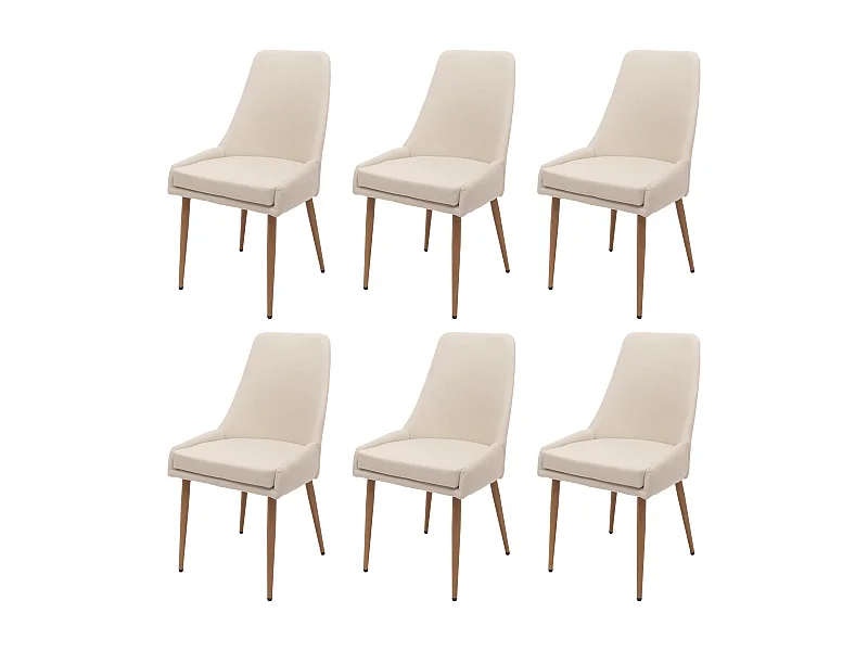 Eetkamerstoel MCW-O27 (set van 6),  beige