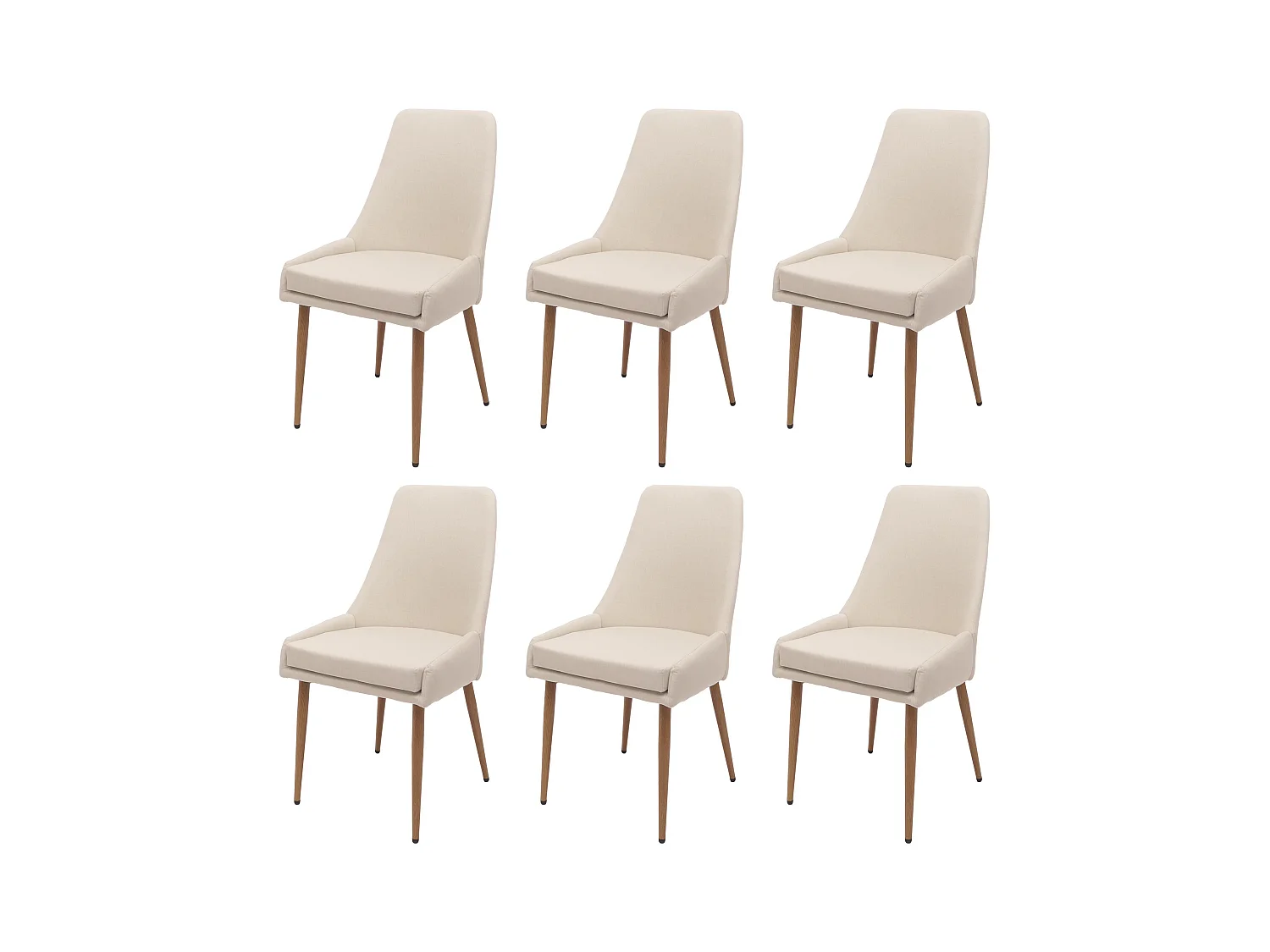 Chaise de salle à manger MCW-O27 (lot de 6),  beige