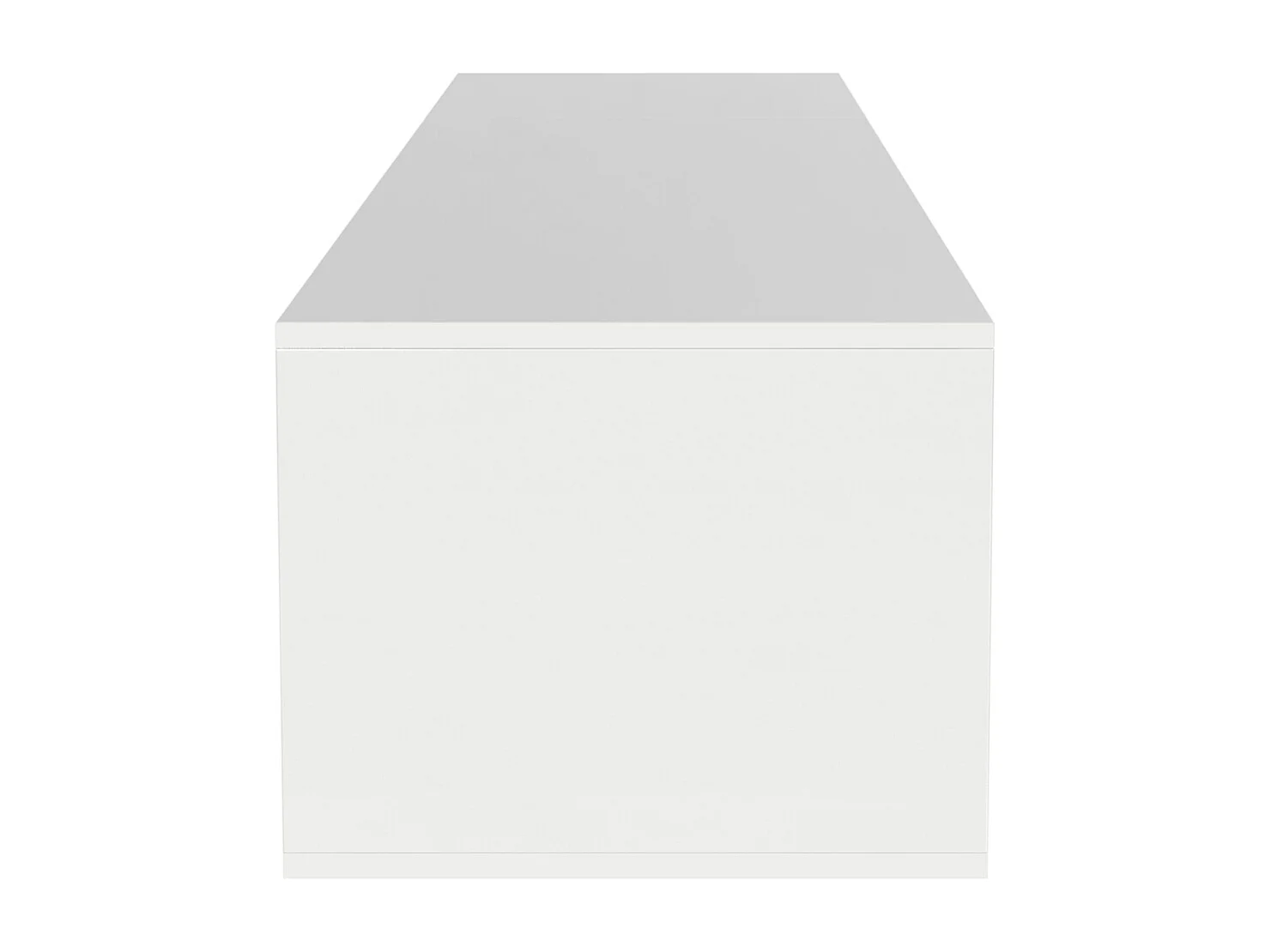 Meuble TV Moderne Blanc Noir Brillant avec LED 180 x 35 x 30 cm