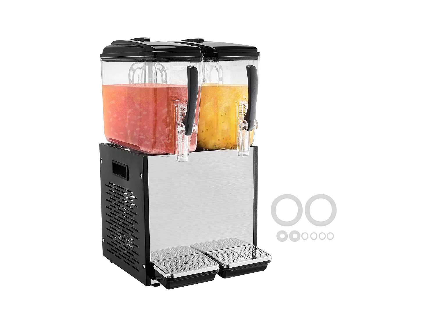 Distributeur de Boissons Commerciales SucceBuy 12 L x 2 Réservoirs, Distributeur de Boissons Glacées et de Jus Froids