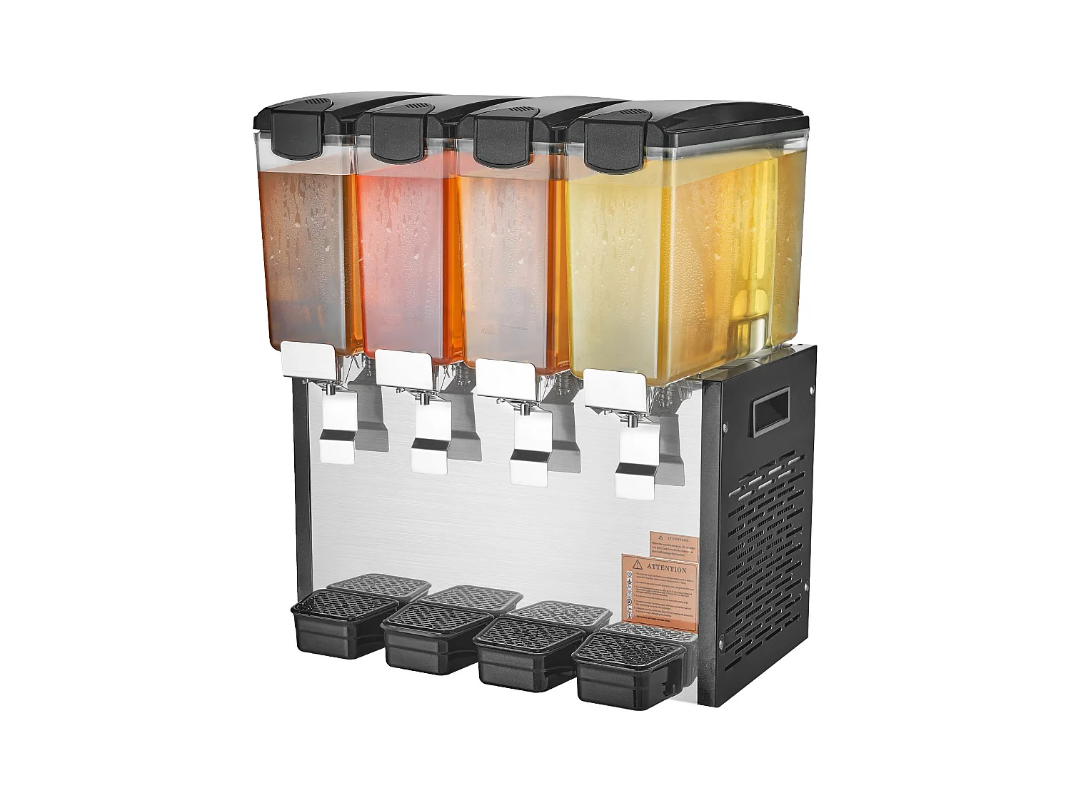 Distributeur de Boissons Commerciales SucceBuy 10 L x 4 Réservoirs Distributeur de Boissons Glacées et de Jus Froids