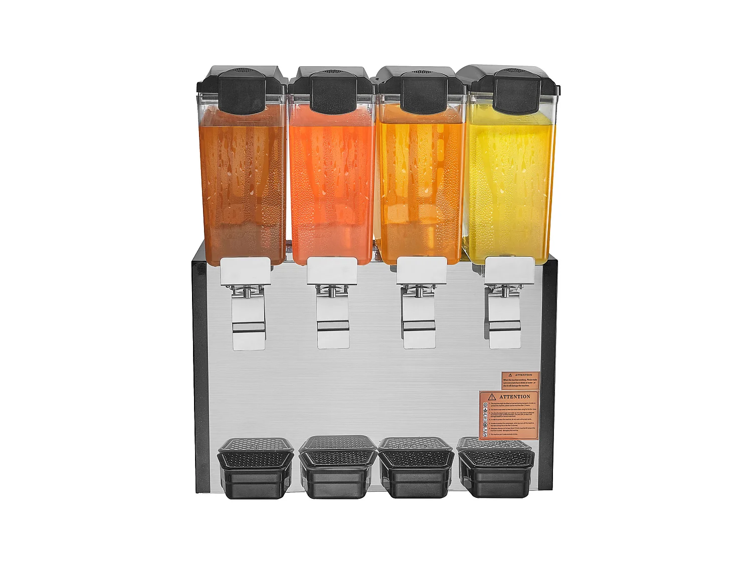 Distributeur de Boissons Commerciales SucceBuy 10 L x 4 Réservoirs Distributeur de Boissons Glacées et de Jus Froids