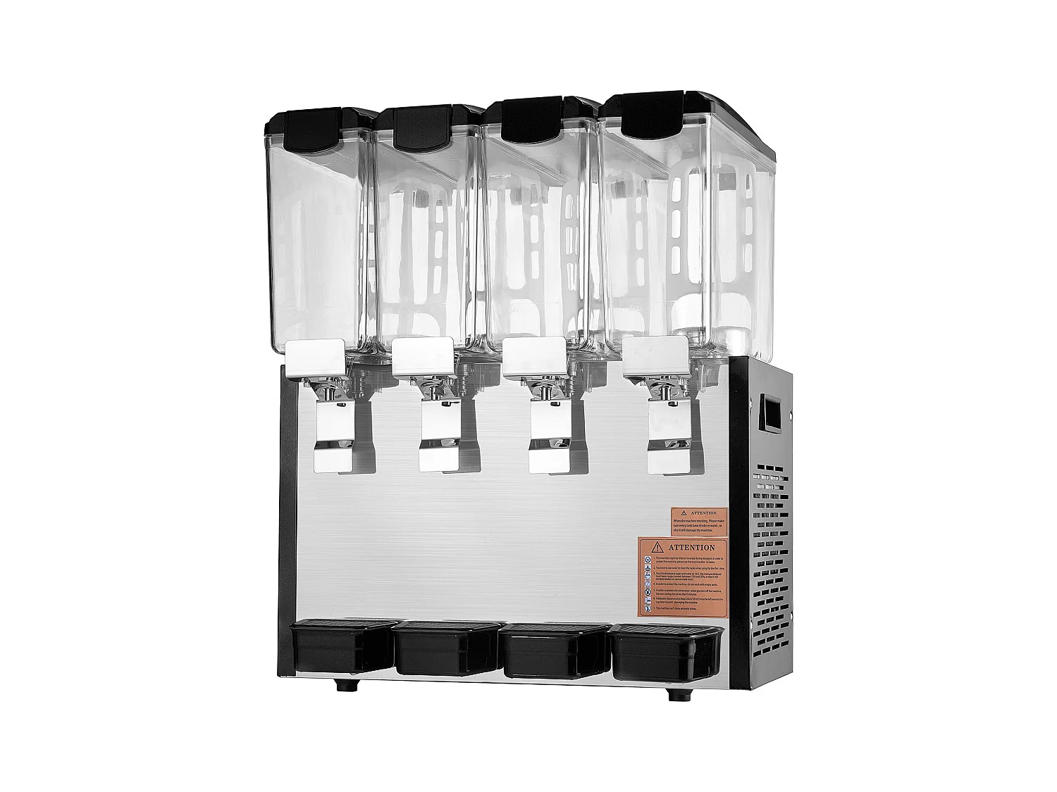 Distributeur de Boissons Commerciales SucceBuy 10 L x 4 Réservoirs Distributeur de Boissons Glacées et de Jus Froids
