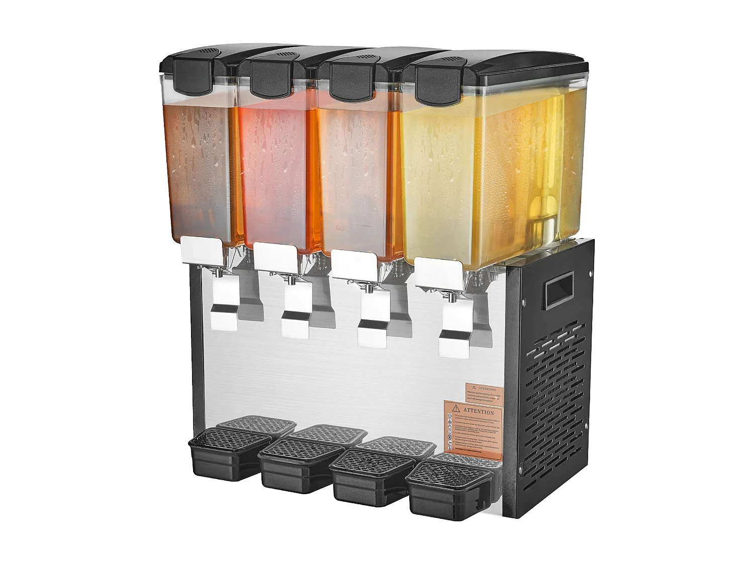 Distributeur de Boissons Commerciales SucceBuy 10 L x 4 Réservoirs Distributeur de Boissons Glacées et de Jus Froids