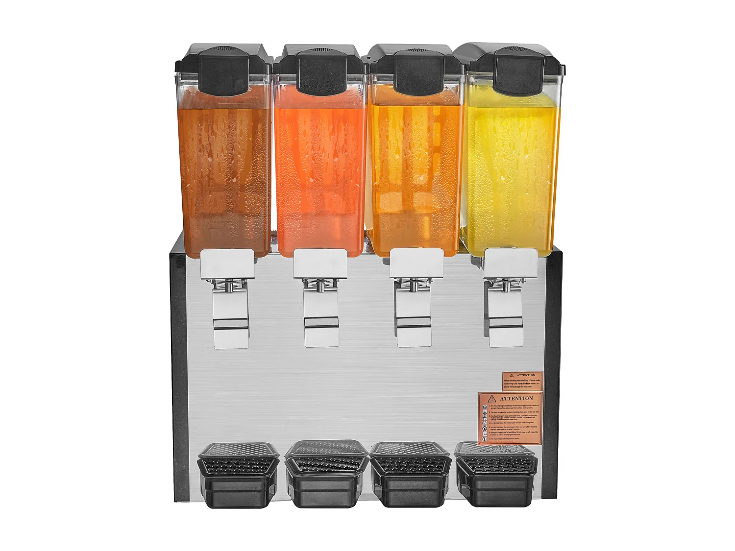 Distributeur de Boissons Commerciales SucceBuy 10 L x 4 Réservoirs Distributeur de Boissons Glacées et de Jus Froids