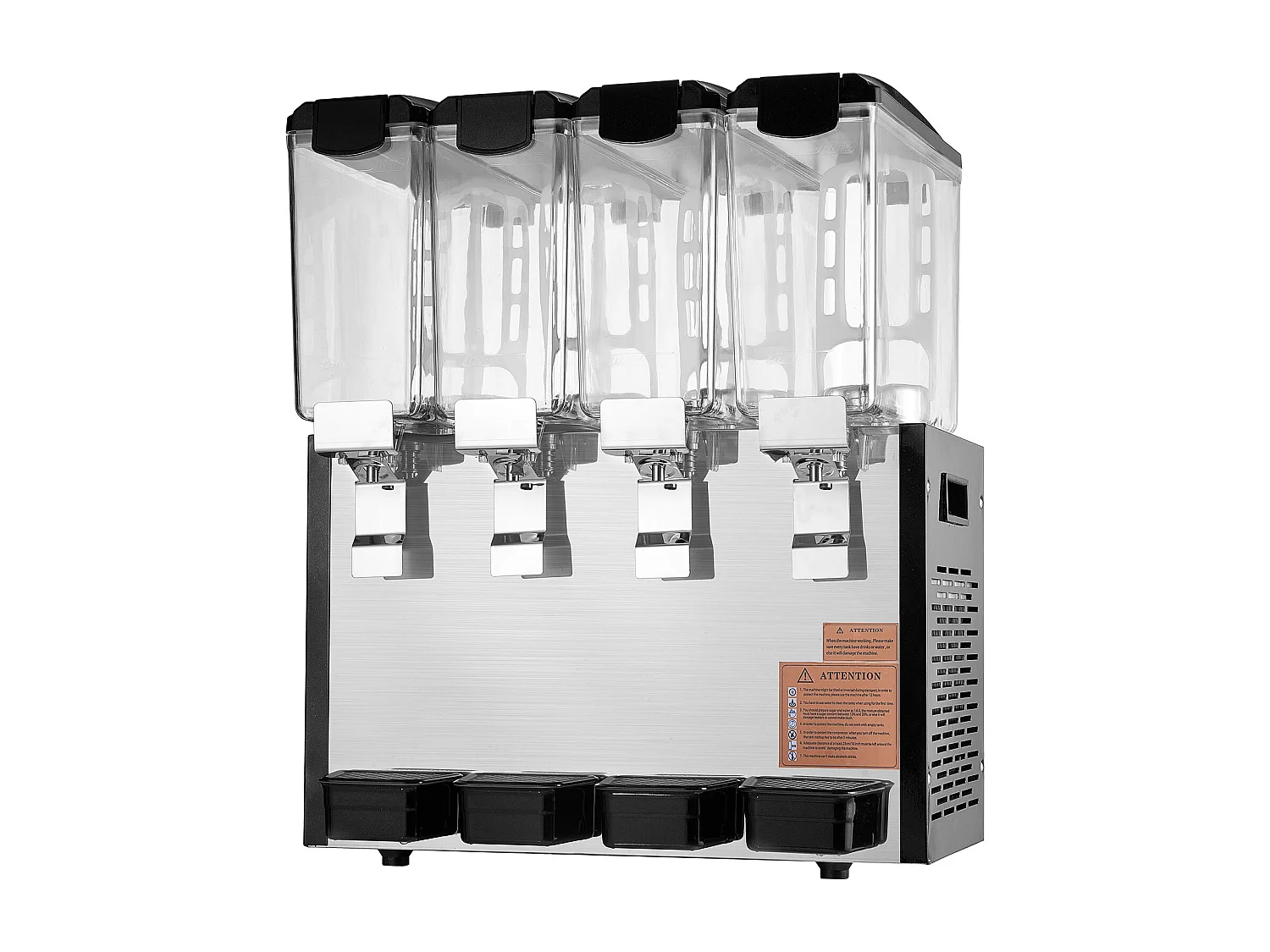 Distributeur de Boissons Commerciales SucceBuy 10 L x 4 Réservoirs Distributeur de Boissons Glacées et de Jus Froids