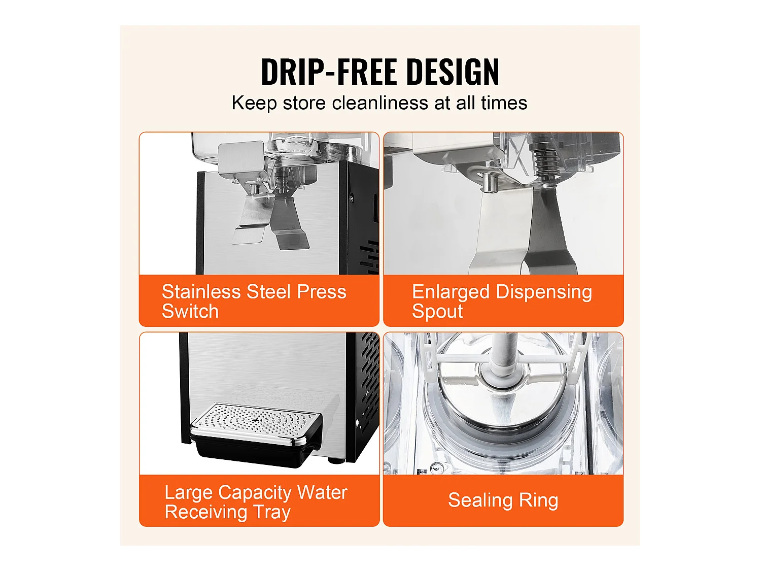 Distributeur de Boissons Commerciales SucceBuy 18L Distributeur de Boissons Glacées et de Jus Froids pour Fête