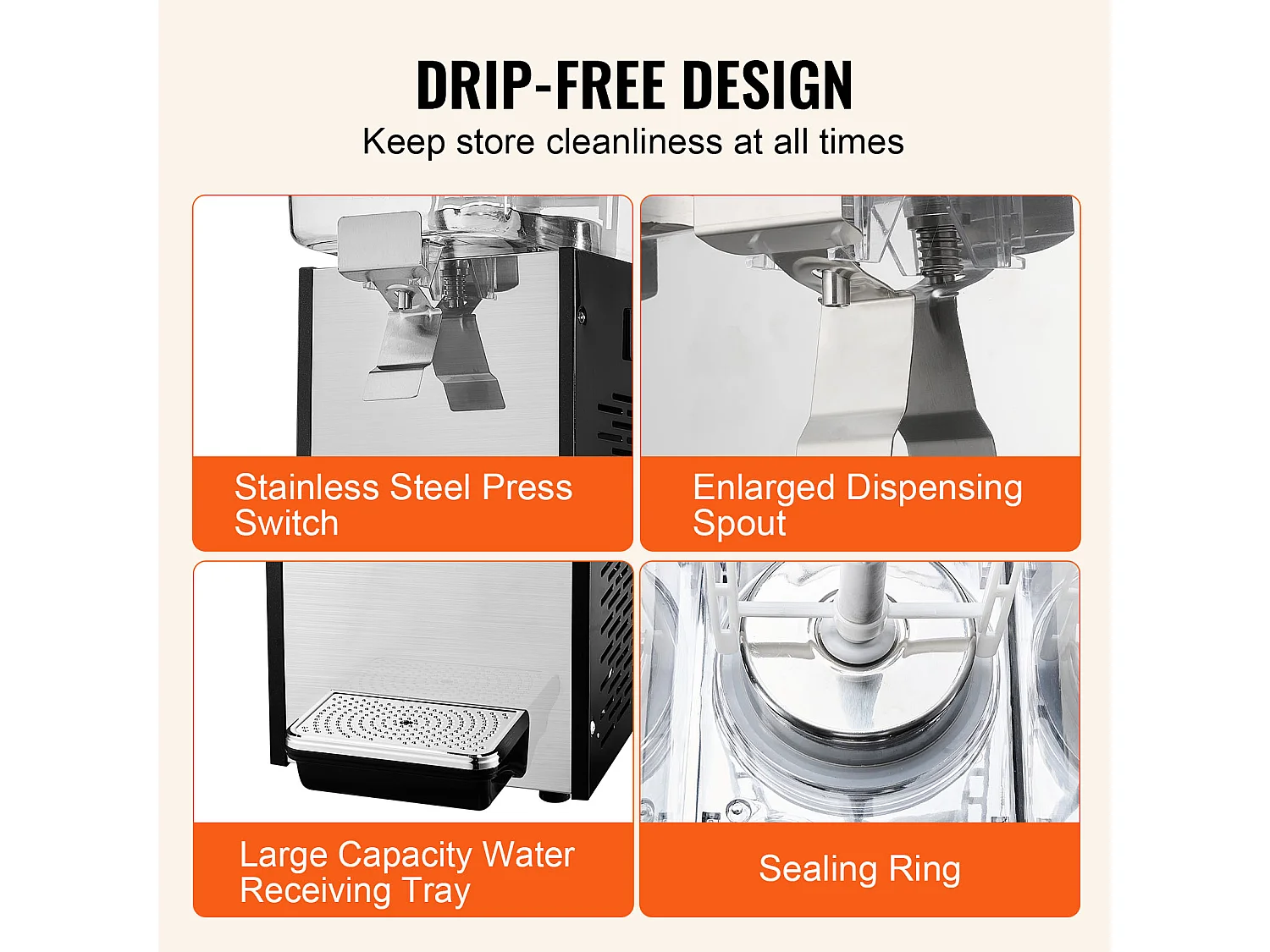 Distributeur de Boissons Commerciales SucceBuy 18L Distributeur de Boissons Glacées et de Jus Froids pour Fête