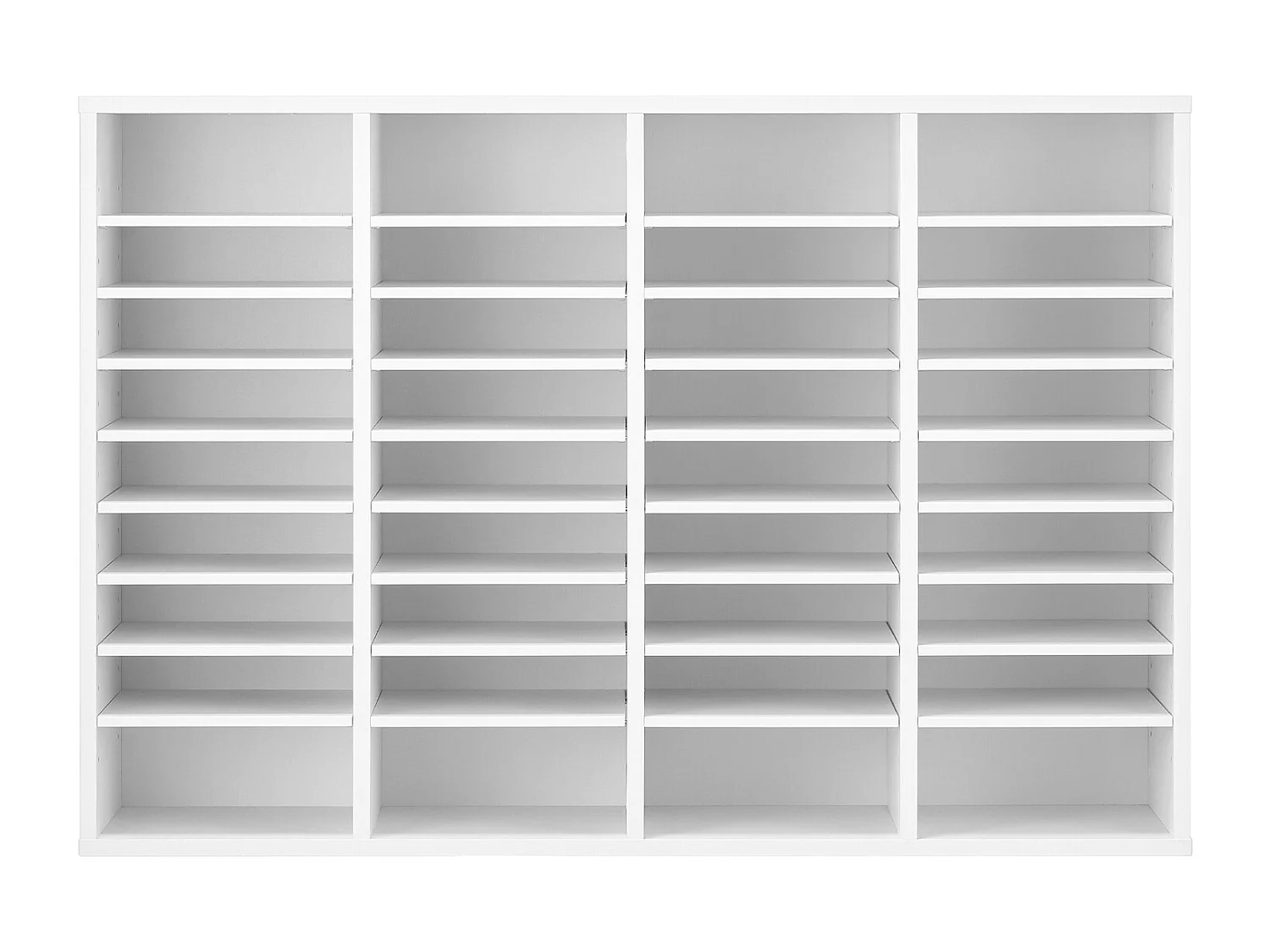 Organiseur de Bureau, SucceBuy - Organiseur de Livres en Bois à 36 Compartiments avec Étagères Réglables - Blanc