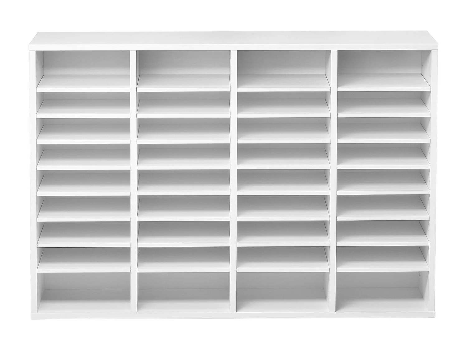 Organiseur de Bureau, SucceBuy - Organiseur de Livres en Bois à 36 Compartiments avec Étagères Réglables - Blanc