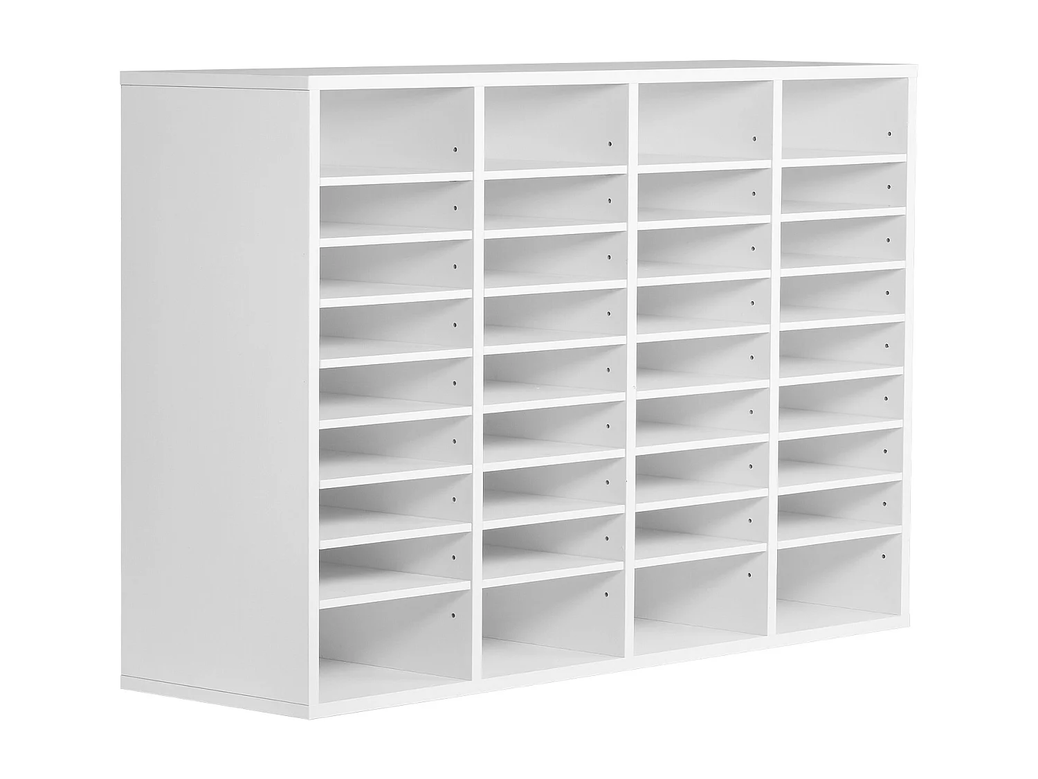 Organiseur de Bureau, SucceBuy - Organiseur de Livres en Bois à 36 Compartiments avec Étagères Réglables - Blanc