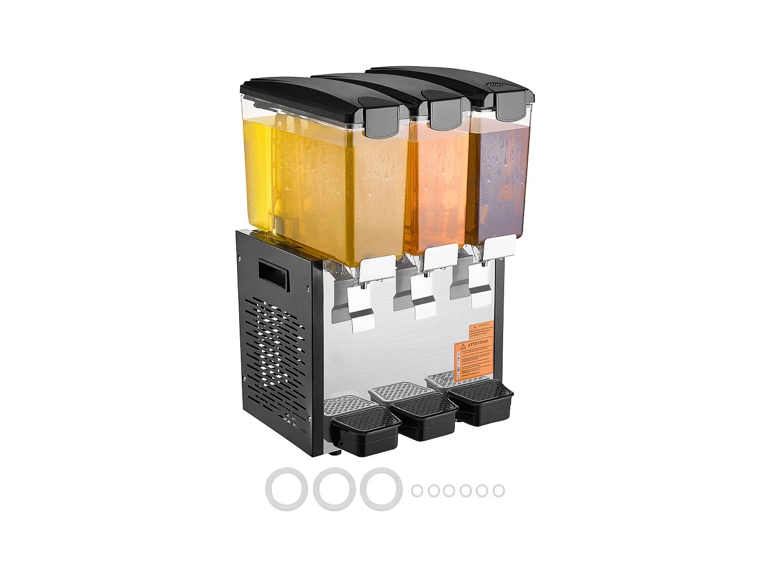 Distributeur de Boissons Commerciales SucceBuy 10 L x 3 Réservoirs Distributeur de Boissons Glacées et de Jus Froids