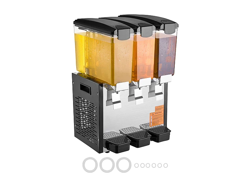 Distributeur de Boissons Commerciales SucceBuy 10 L x 3 Réservoirs Distributeur de Boissons Glacées et de Jus Froids