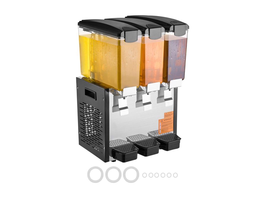 Distributeur de Boissons Commerciales SucceBuy 10 L x 3 Réservoirs Distributeur de Boissons Glacées et de Jus Froids