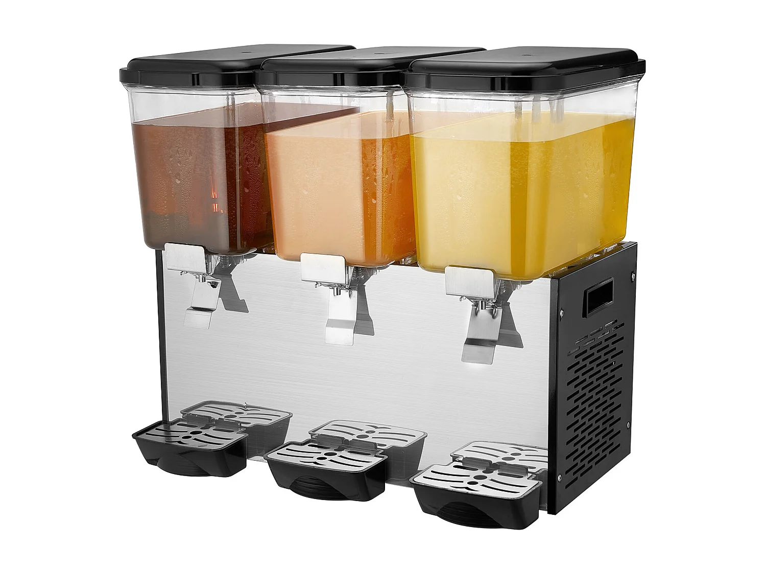 Distributeur de Boissons Commerciales SucceBuy 18L x 3 Réservoirs Distributeur de Boissons Glacées et de Jus Froids