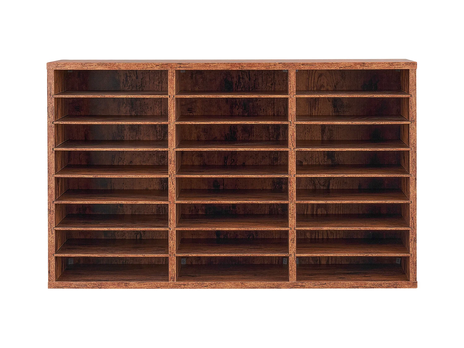 Organizer na Biurko, SucceBuy 24-Komorowy Drewniany Organizer na Książki z Wyjmowanymi Półkami - Ciemnobrązowy