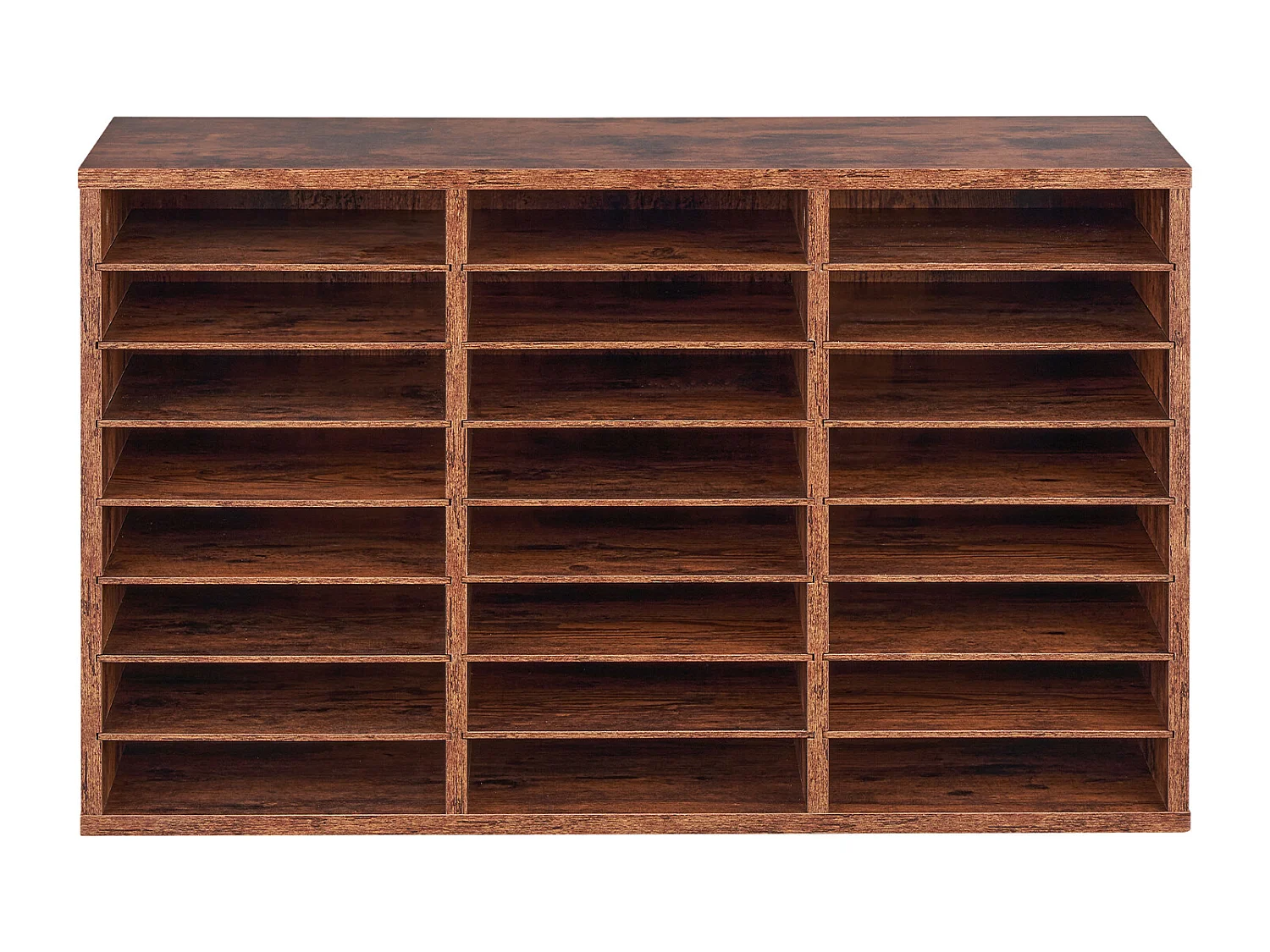 Organiseur de Bureau, SucceBuy Organiseur de Livres en Bois à 24 Compartiments avec Étagères Amovibles - Marron Foncé