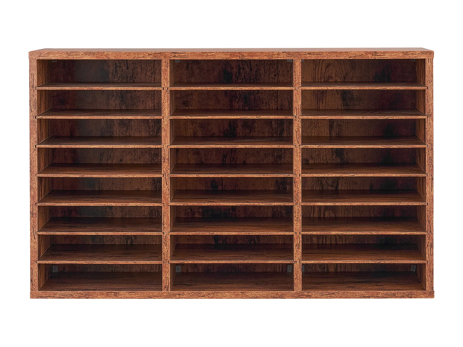 Organiseur de Bureau, SucceBuy Organiseur de Livres en Bois à 24 Compartiments avec Étagères Amovibles - Marron Foncé