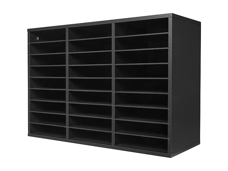 Organizer na Biurko, SucceBuy 27-Komorowy Drewniany Organizer na Książki z Wyjmowanymi Półkami, Czarny