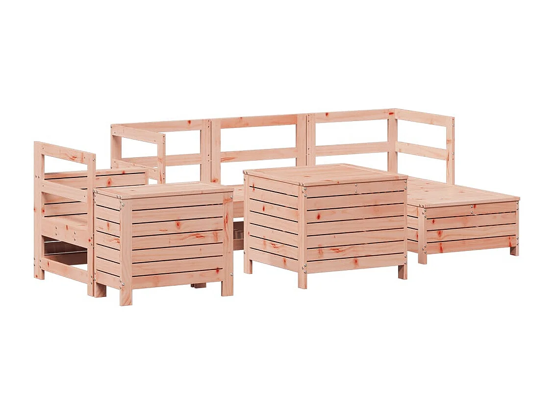 7 pcs conjunto sofás jardim madeira abeto-de-douglas