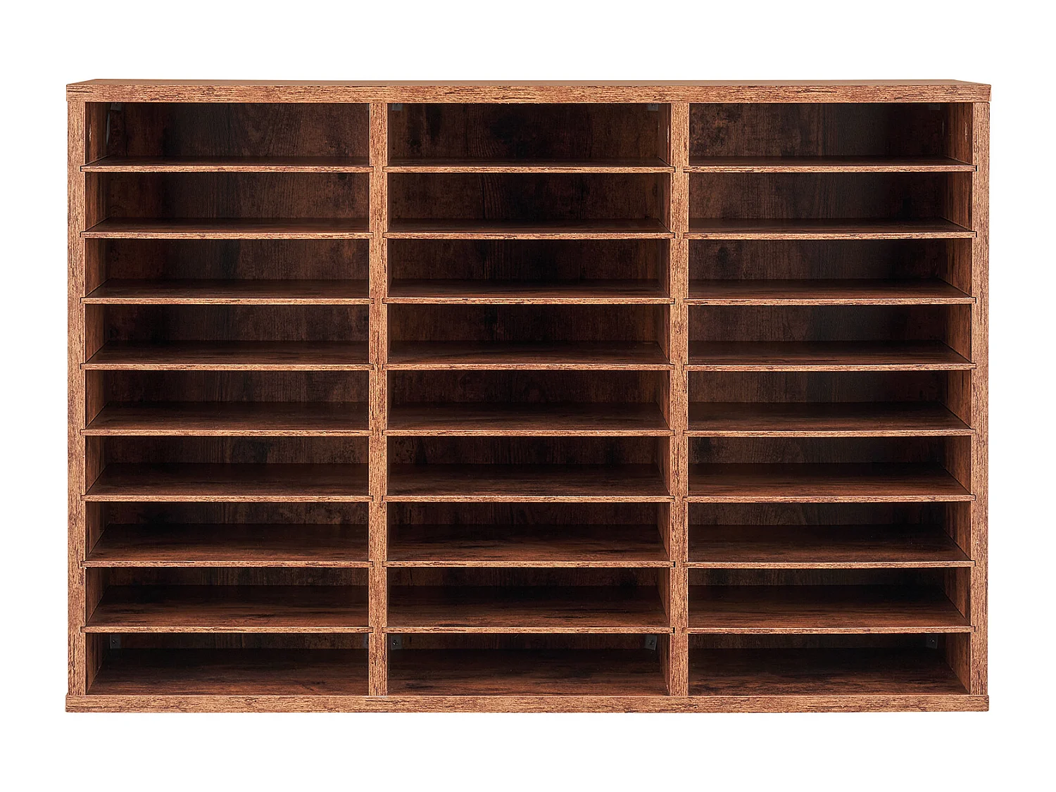 Organiseur de Bureau, SucceBuy Organiseur de Livres en Bois à 27 Compartiments, Étagères Amovibles, Marron Foncé