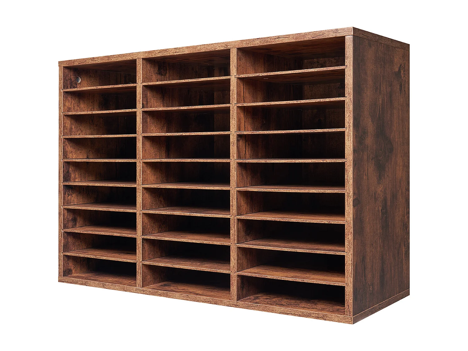 Bureau-Organizer, SucceBuy 27-Vaks Houten Boekenorganizer, Verwijderbare Planken, Donkerbruin