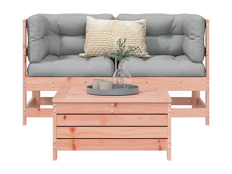 Set Divani da Giardino 3 pz in Legno Massello Abete Douglas