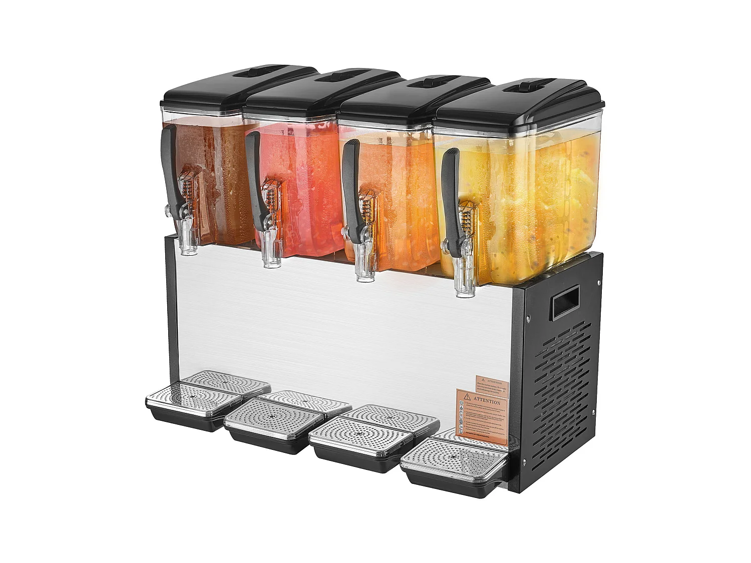 Distributeur de Boissons Commerciales SucceBuy 12 L x 4 Réservoirs Distributeur de Boissons Glacées et de Jus Froids