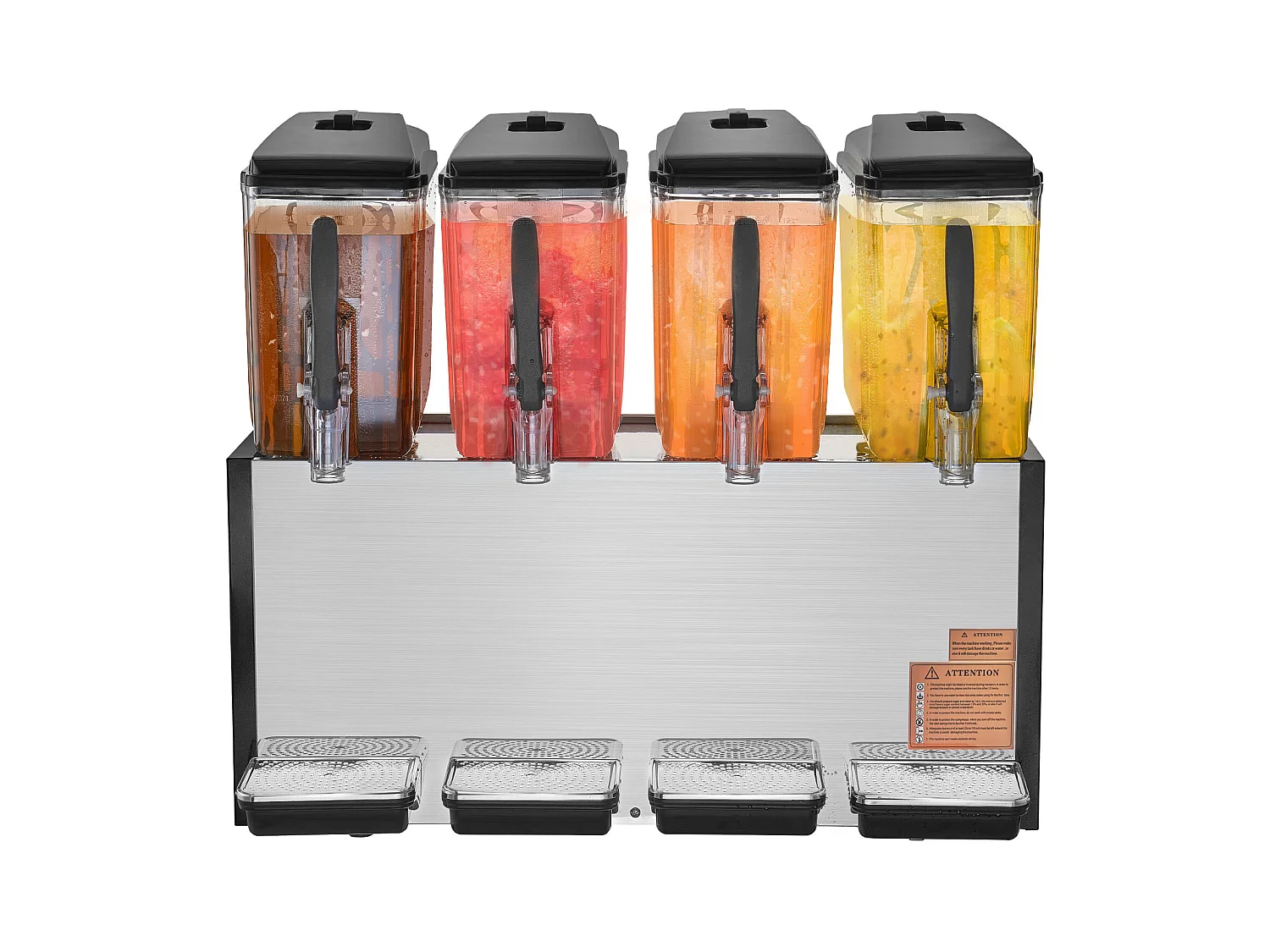 Distributeur de Boissons Commerciales SucceBuy 12 L x 4 Réservoirs Distributeur de Boissons Glacées et de Jus Froids