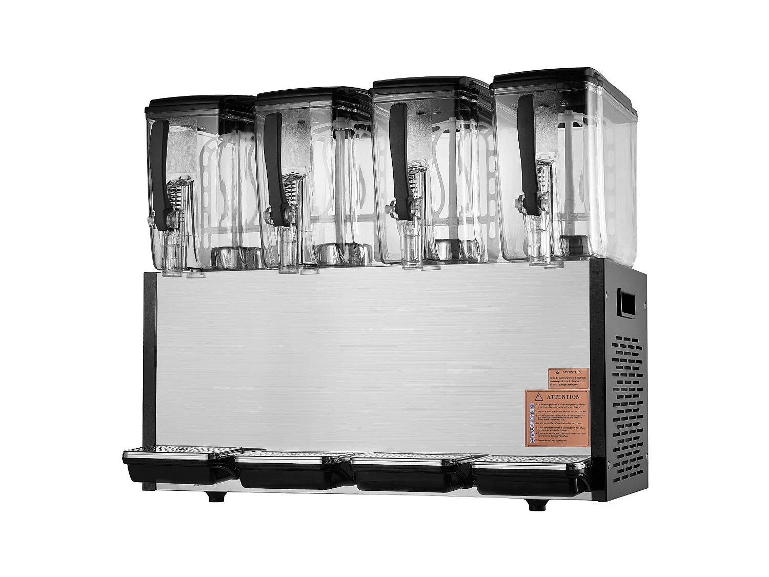 Distributeur de Boissons Commerciales SucceBuy 12 L x 4 Réservoirs Distributeur de Boissons Glacées et de Jus Froids