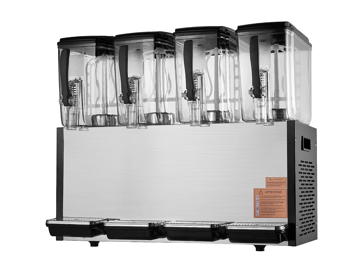 Distributeur de Boissons Commerciales SucceBuy 12 L x 4 Réservoirs Distributeur de Boissons Glacées et de Jus Froids