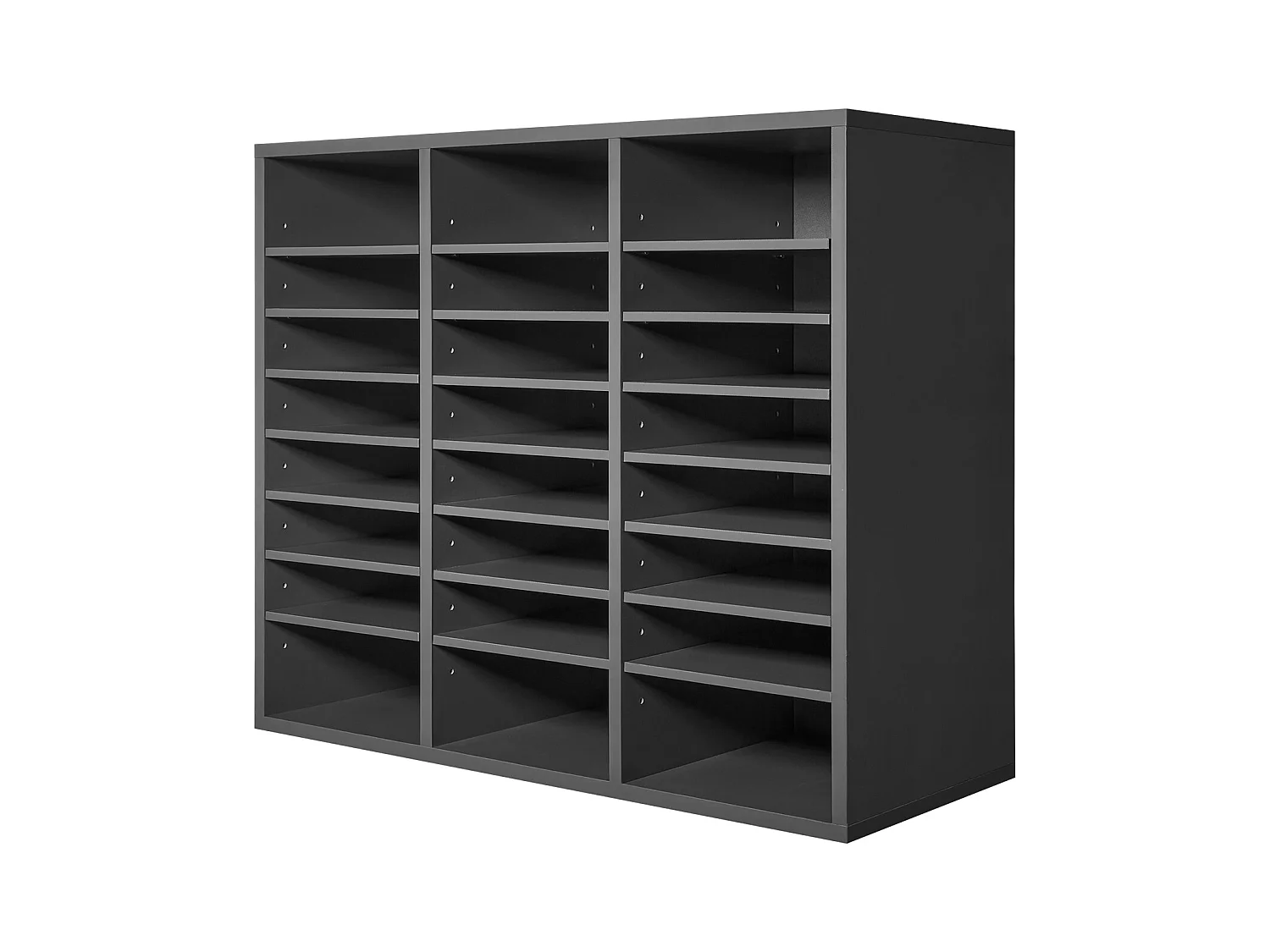 Organiseur de Bureau, SucceBuy - Organiseur de Littérature en Bois à 24 Compartiments avec Étages Réglables, Gris pour le Bureau et la Maison