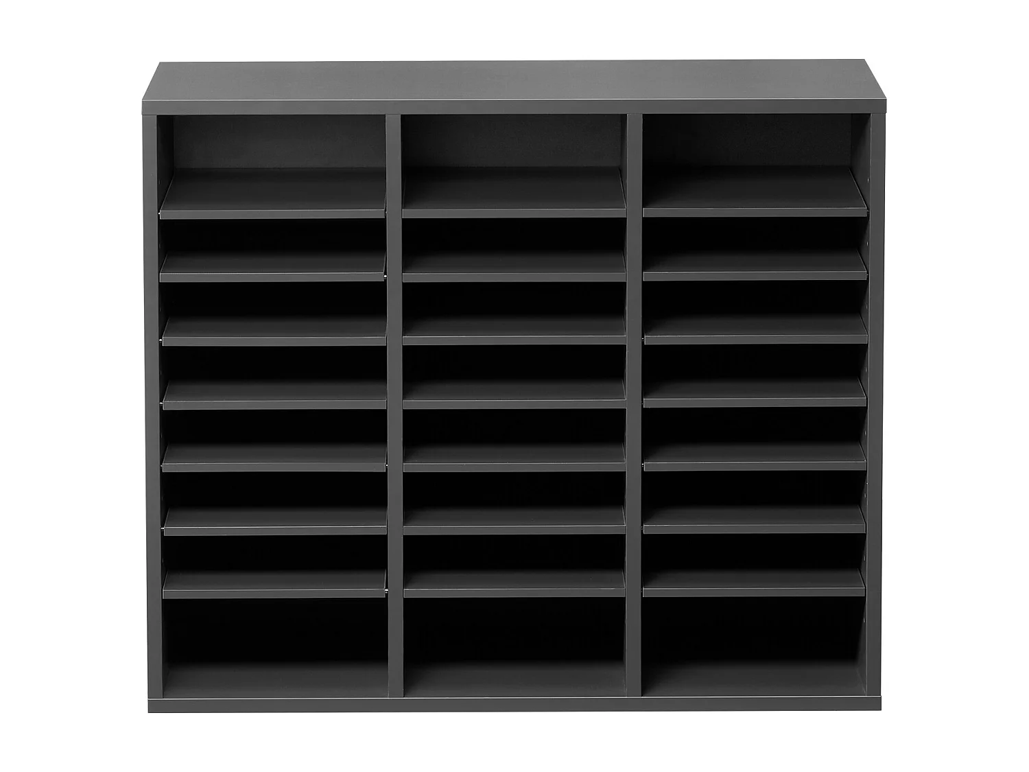 Organiseur de Bureau, SucceBuy - Organiseur de Littérature en Bois à 24 Compartiments avec Étages Réglables, Gris pour le Bureau et la Maison