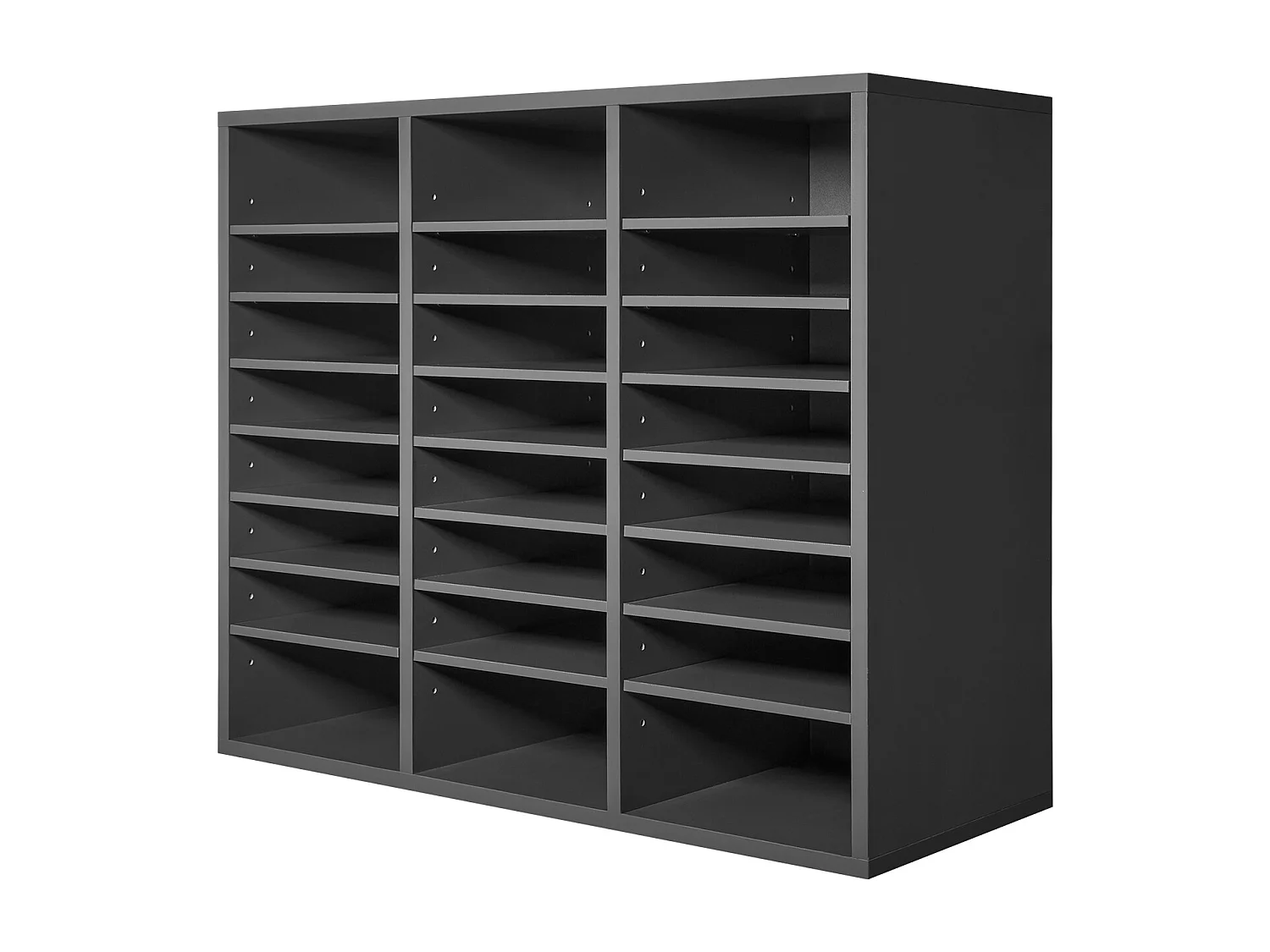 Organiseur de Bureau, SucceBuy - Organiseur de Littérature en Bois à 24 Compartiments avec Étages Réglables, Gris pour le Bureau et la Maison