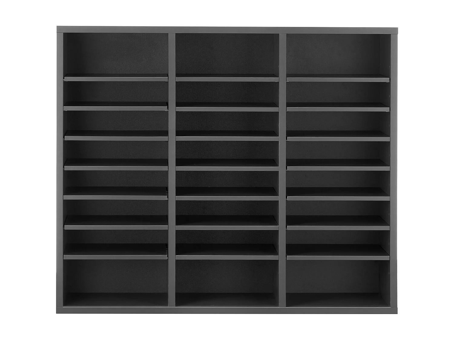 Organiseur de Bureau, SucceBuy - Organiseur de Littérature en Bois à 24 Compartiments avec Étages Réglables, Gris pour le Bureau et la Maison