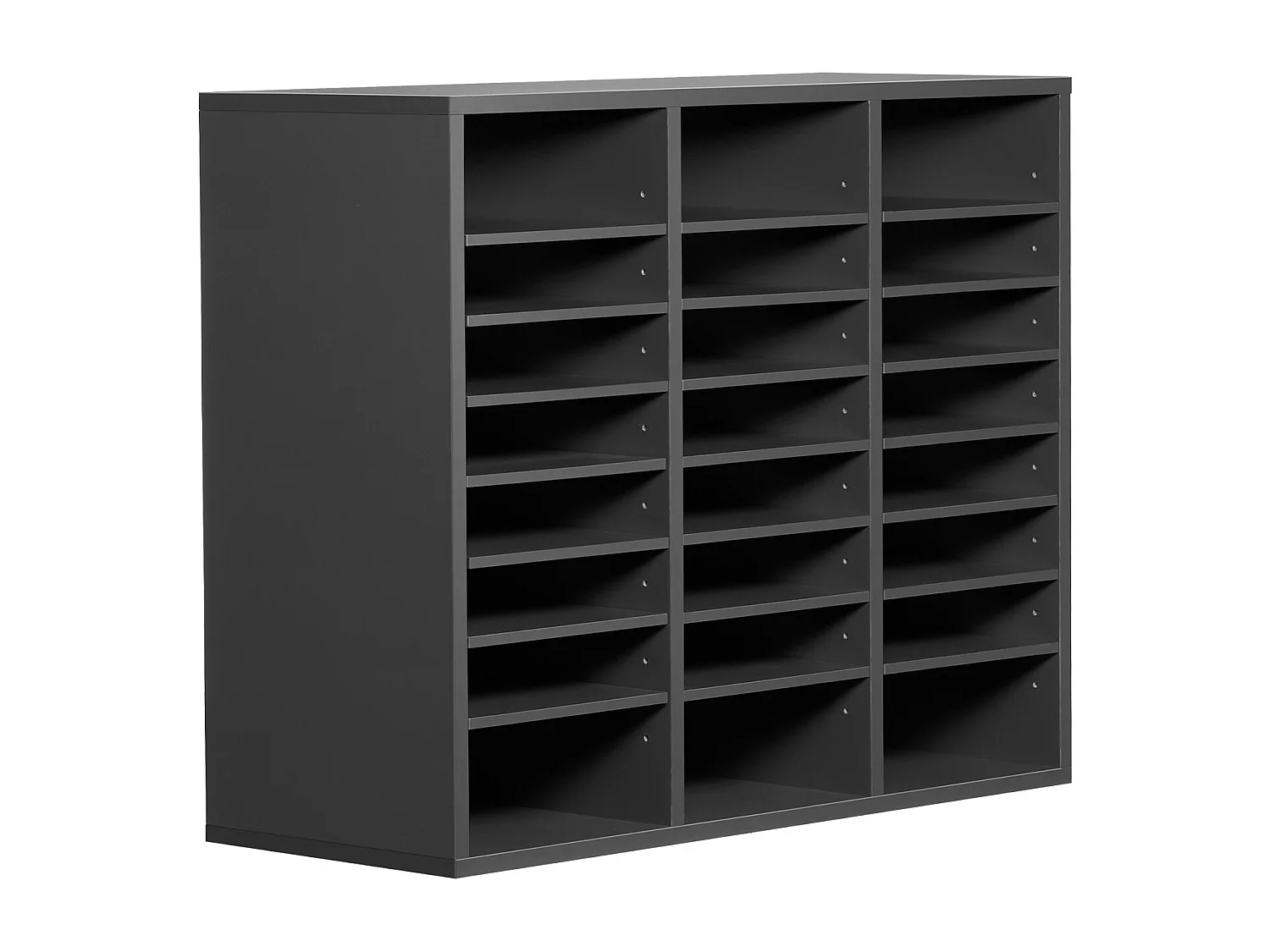 Organiseur de Bureau, SucceBuy - Organiseur de Littérature en Bois à 24 Compartiments avec Étages Réglables, Gris pour le Bureau et la Maison