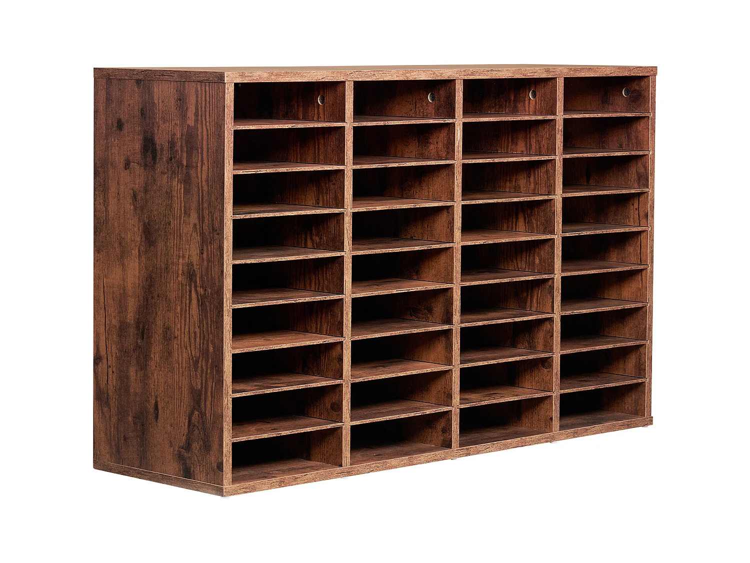 Organizer da Scrivania, SucceBuy Wood - Portadocumenti a 36 Scomparti, Ripiani Rimovibili, Marrone Scuro