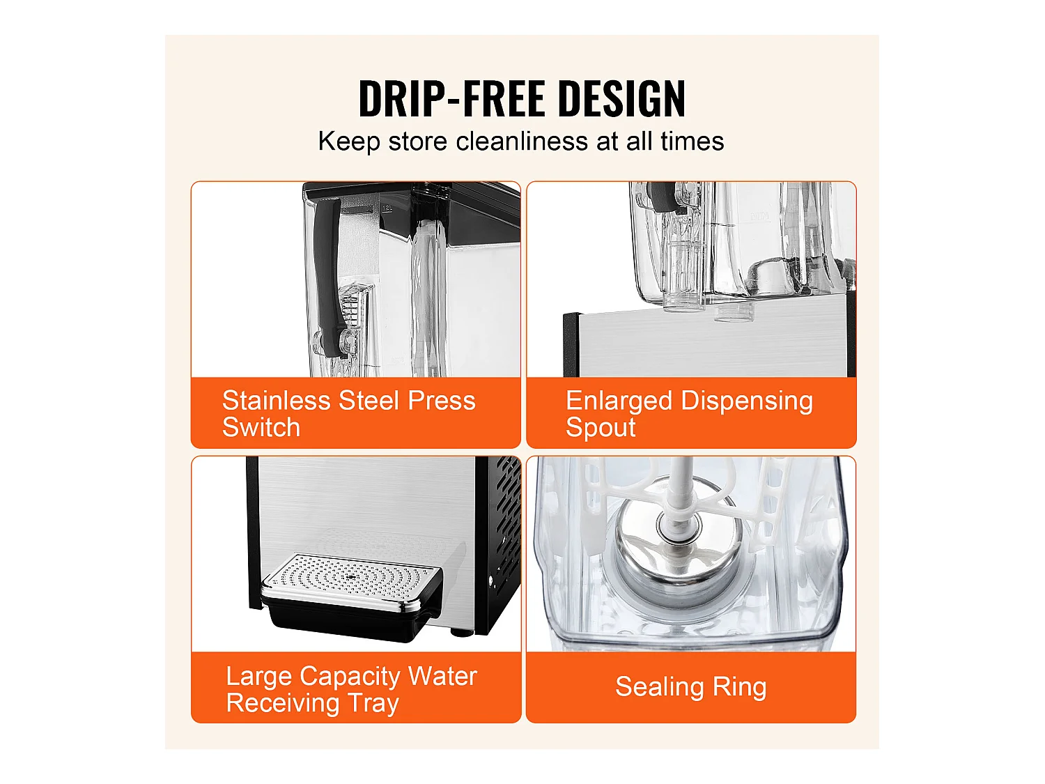 Distributeur de Boissons Commerciales SucceBuy 12L Distributeur de Boissons Glacées et de Jus Froids pour Fête