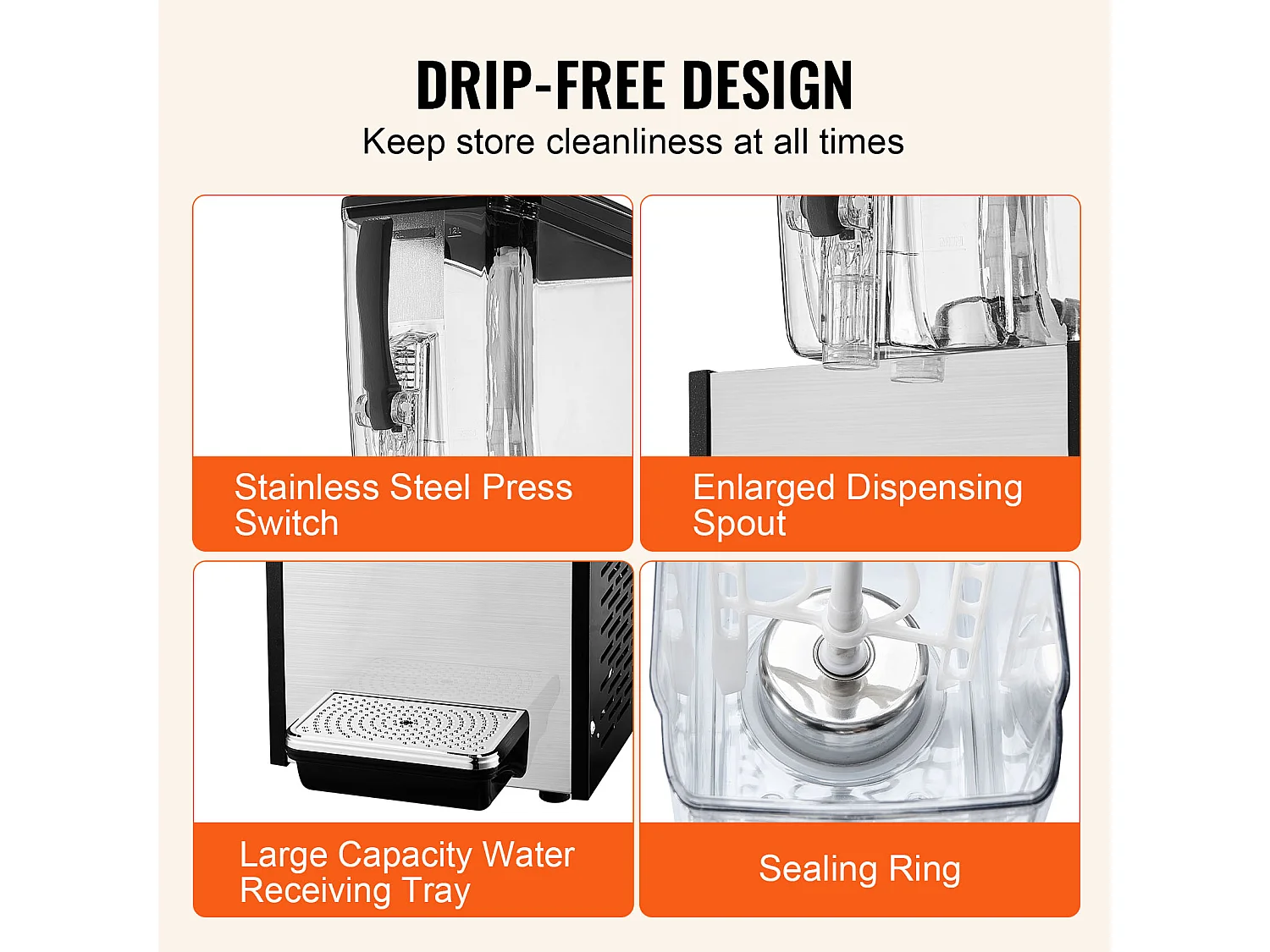 Distributeur de Boissons Commerciales SucceBuy 12L Distributeur de Boissons Glacées et de Jus Froids pour Fête