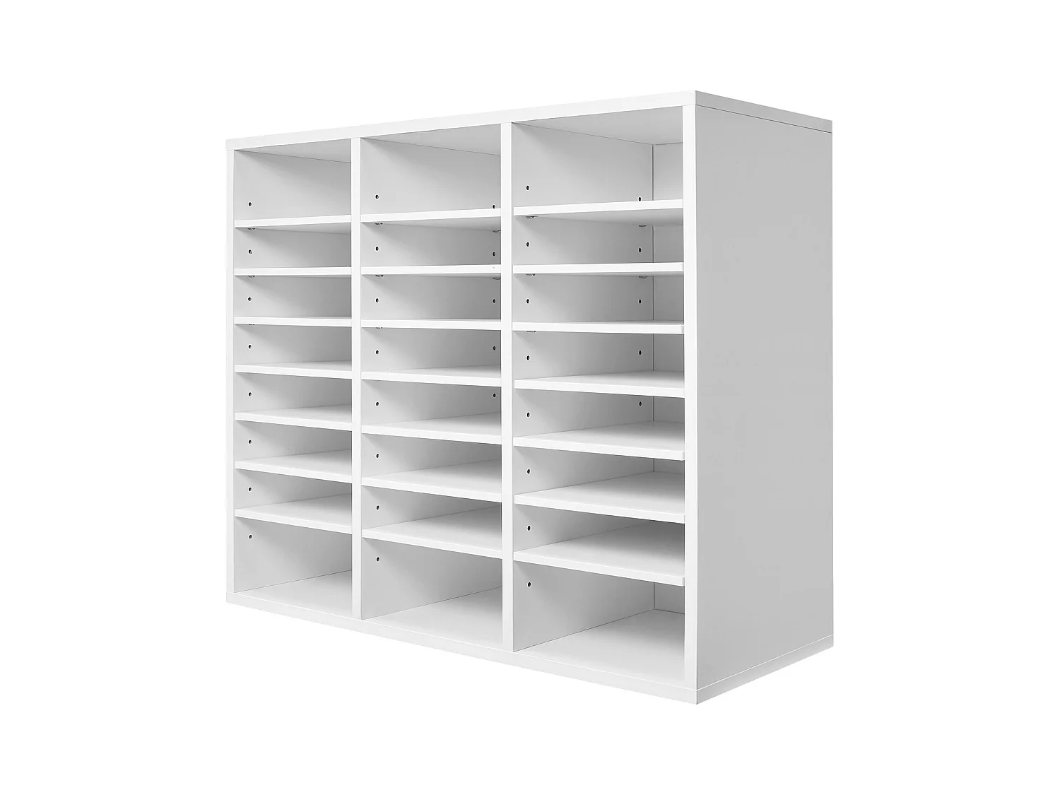 Organiseur de Bureau, SucceBuy Organiseur de Littérature en Bois - 24 Compartiments, Étages Réglables, Blanc