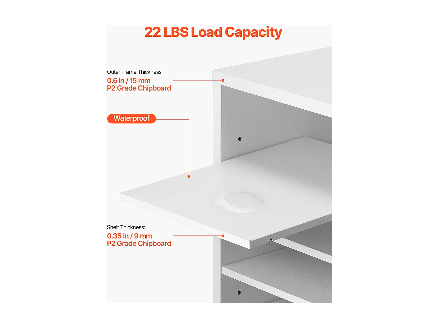 Organiseur de Bureau, SucceBuy Organiseur de Littérature en Bois - 24 Compartiments, Étages Réglables, Blanc