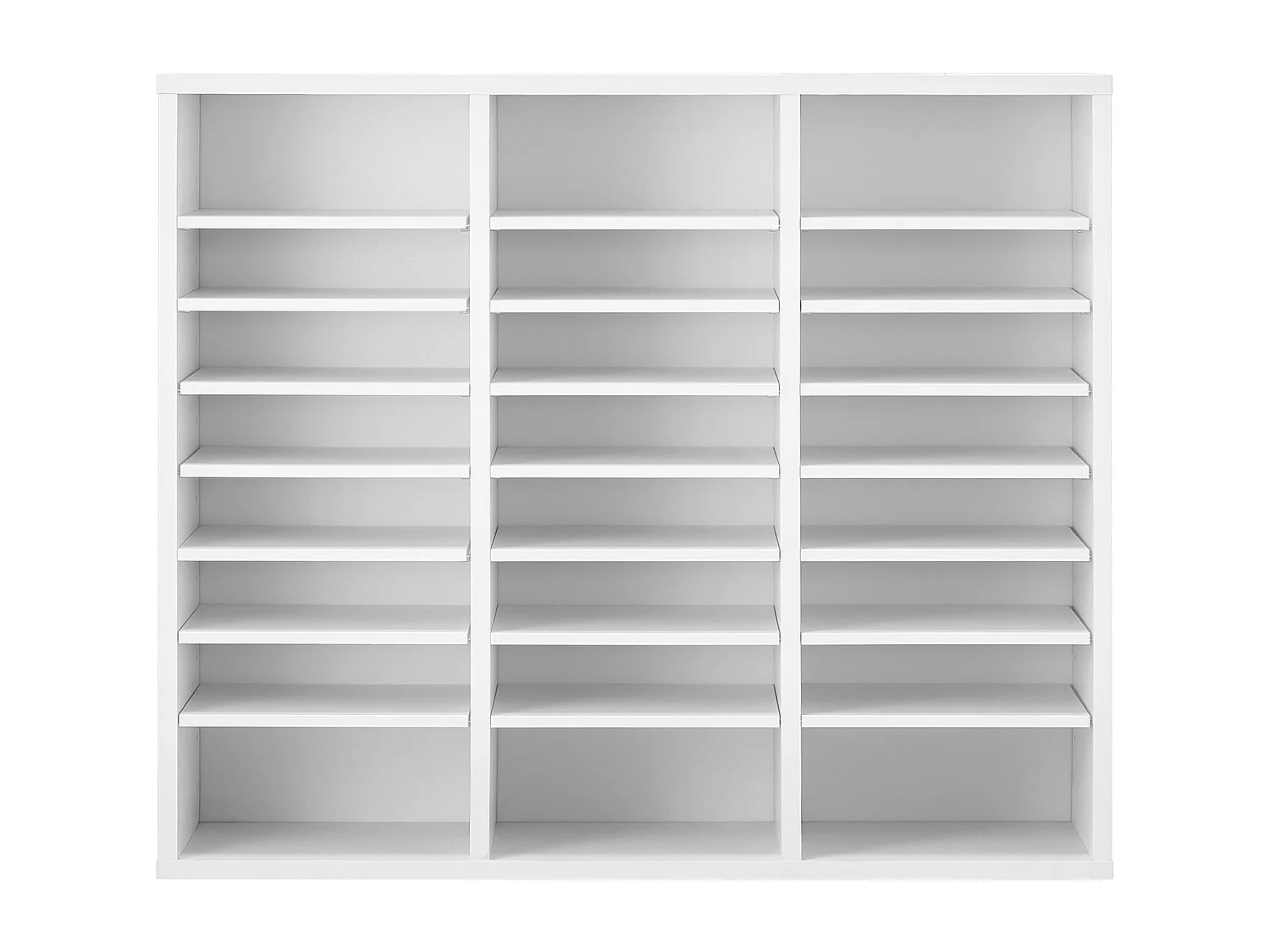 Organiseur de Bureau, SucceBuy Organiseur de Littérature en Bois - 24 Compartiments, Étages Réglables, Blanc