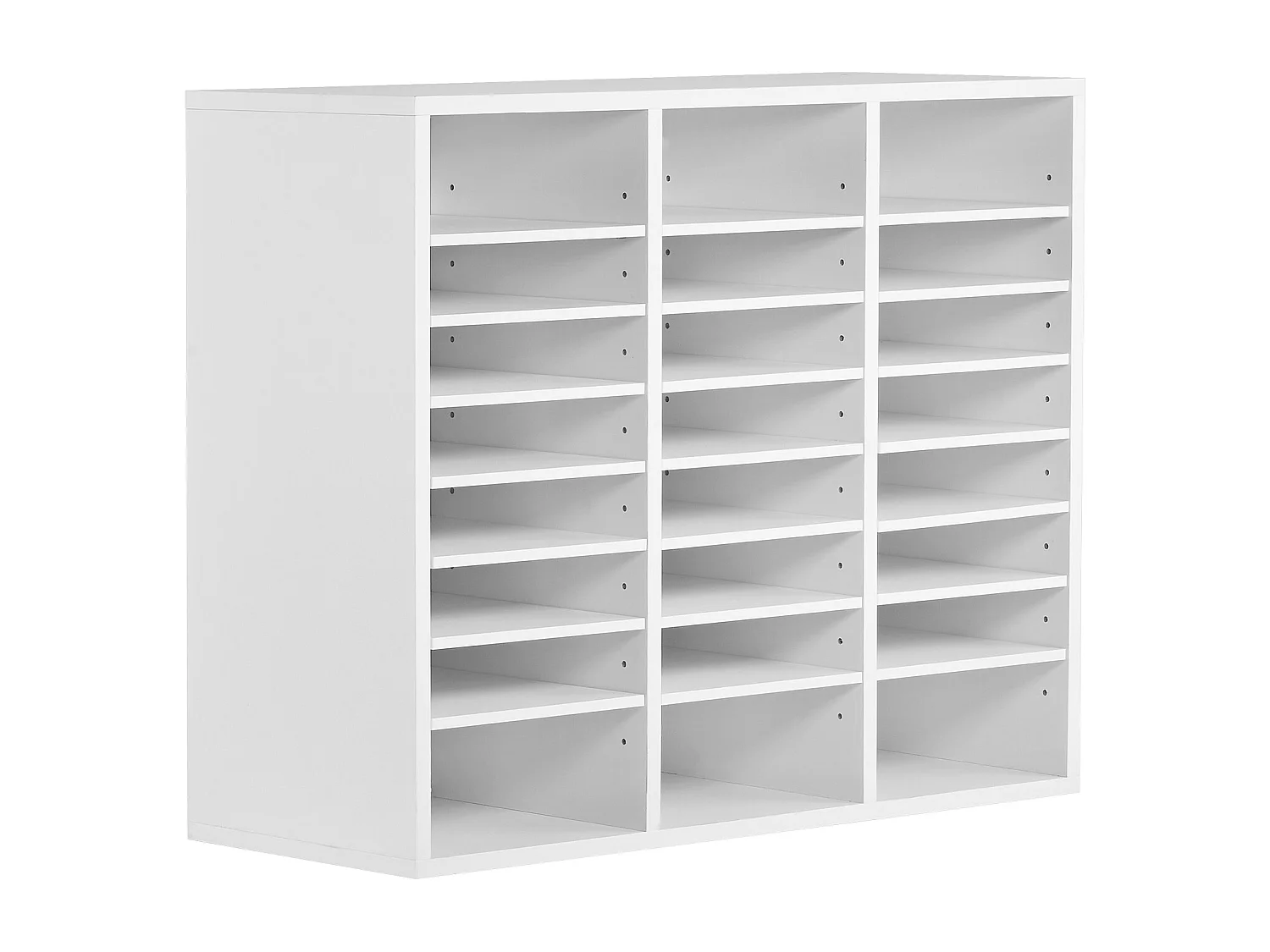 Organiseur de Bureau, SucceBuy Organiseur de Littérature en Bois - 24 Compartiments, Étages Réglables, Blanc