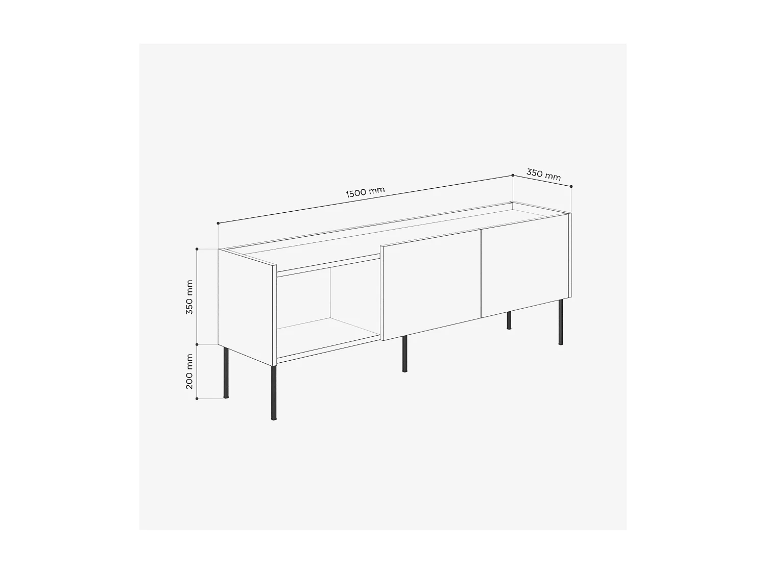 Mueble de TV 150 cm – Banco de televisión para salón