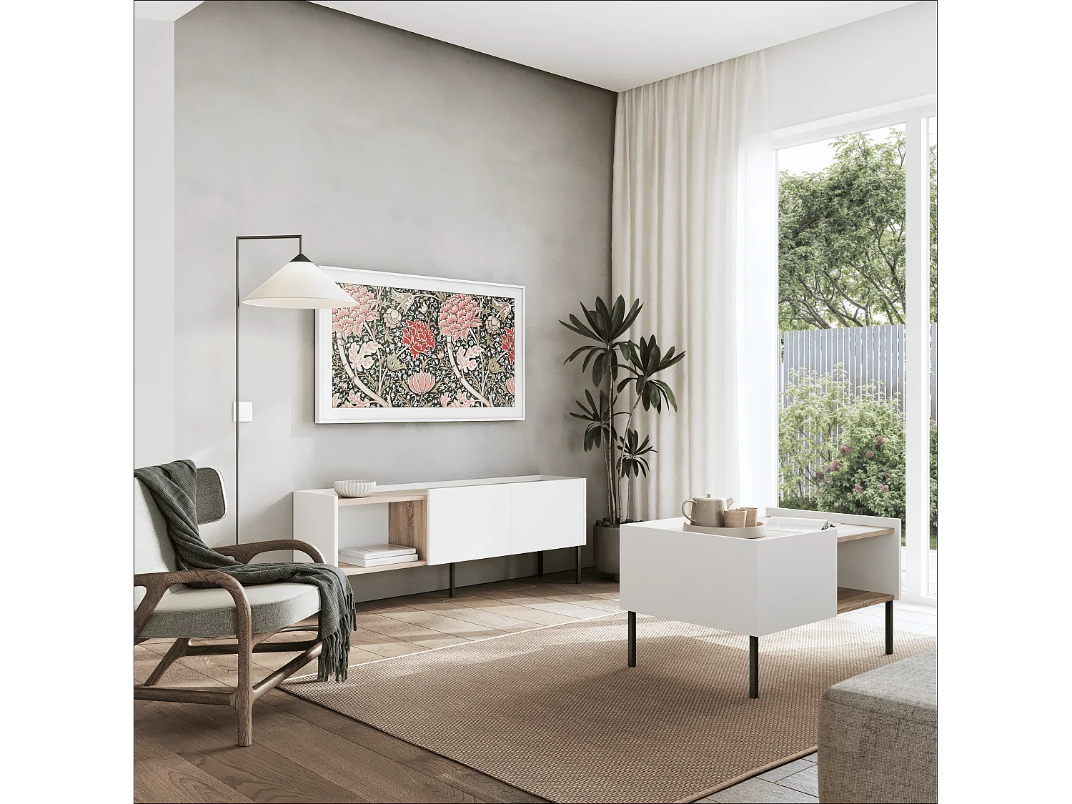 Mueble de TV 150 cm – Banco de televisión para salón